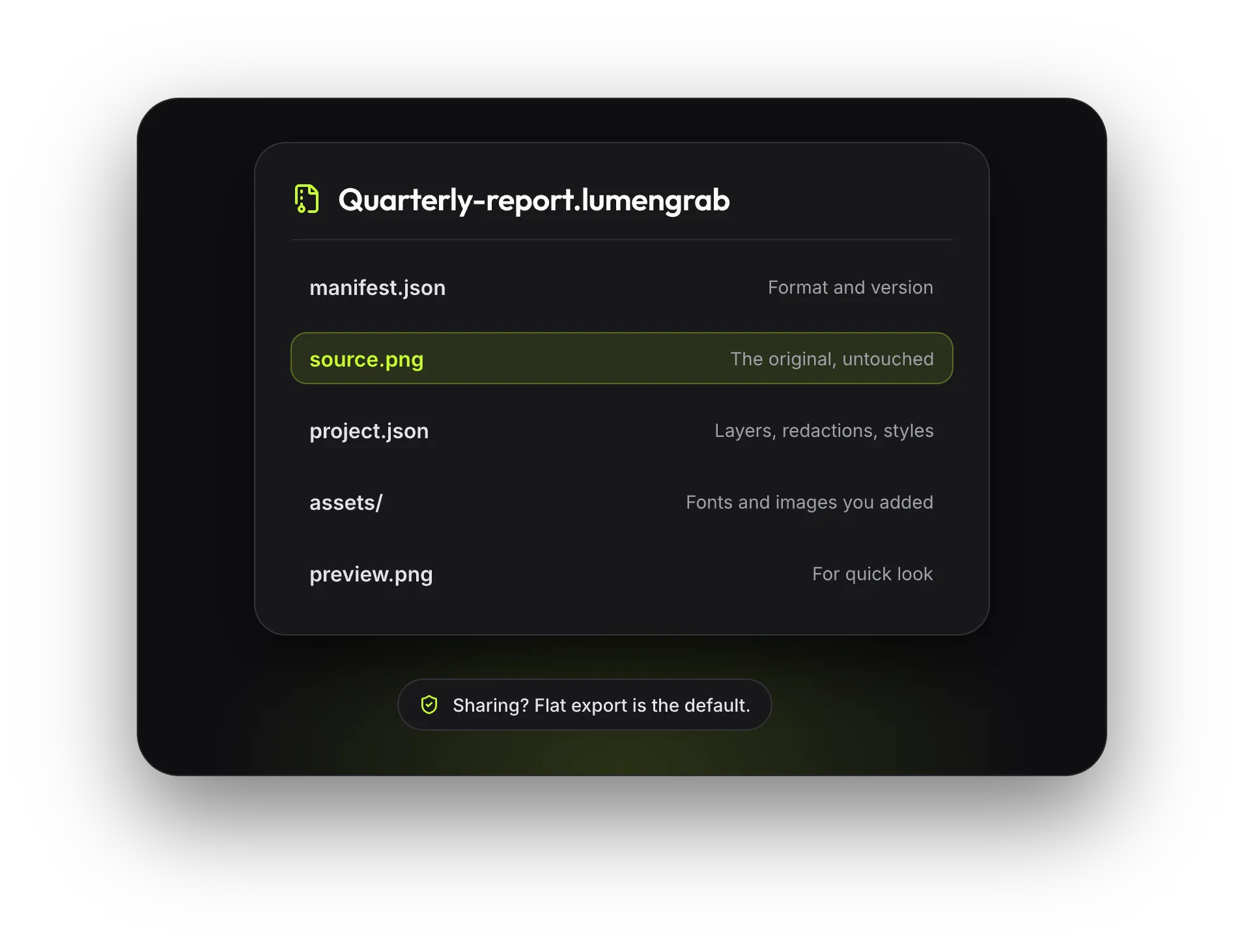 LumenGrab keep and share interface
